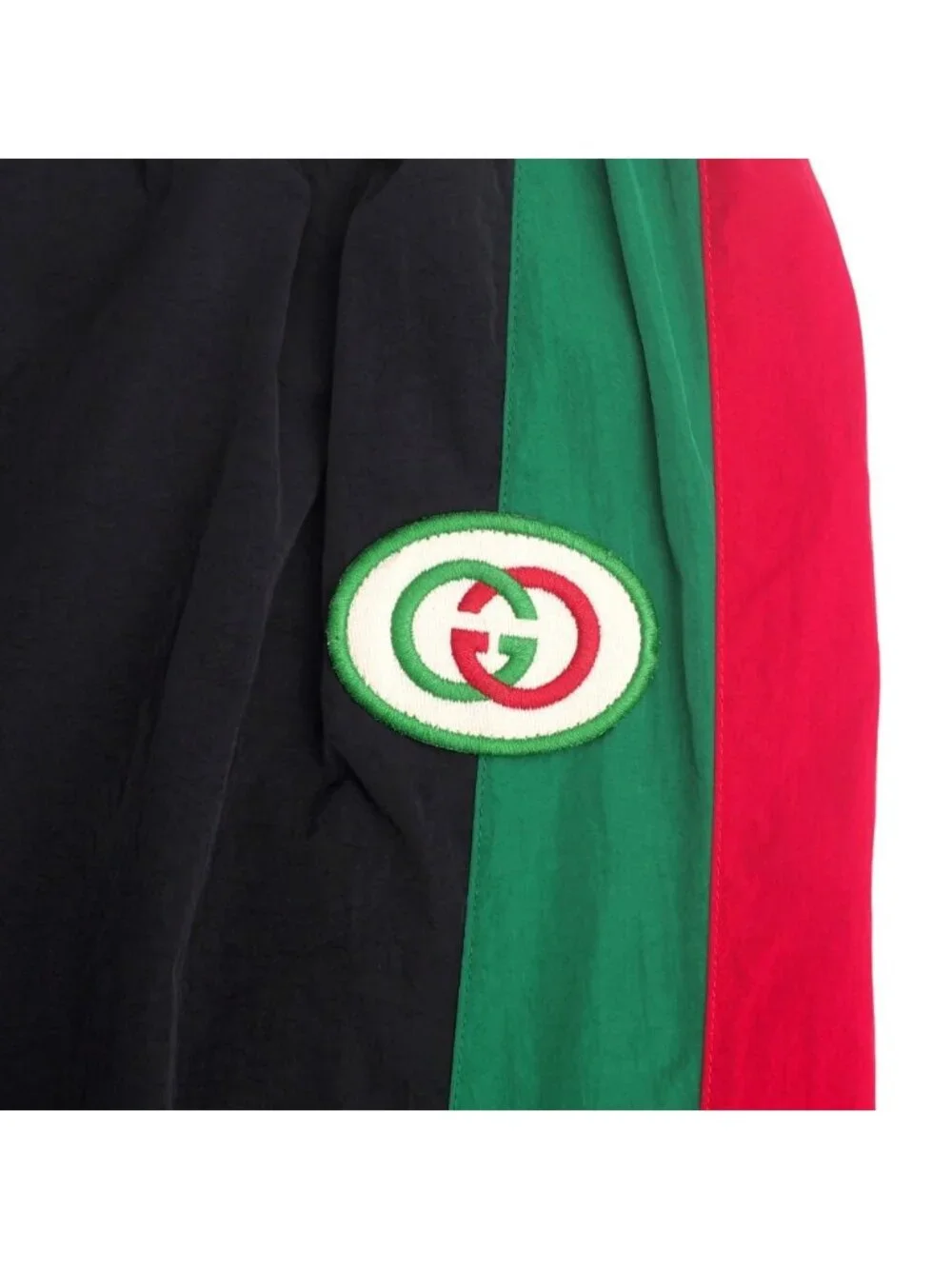 Gucci Oversize Nylon Track Pants S Side Line Web GG Logo Patch